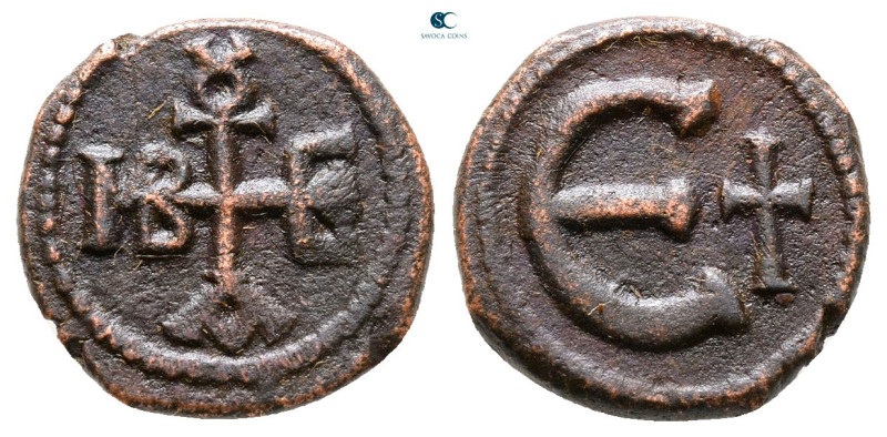 Maurice Tiberius AD 582-602. Antioch
Pentanummium Æ

14 mm, 1,81 g



Ver...