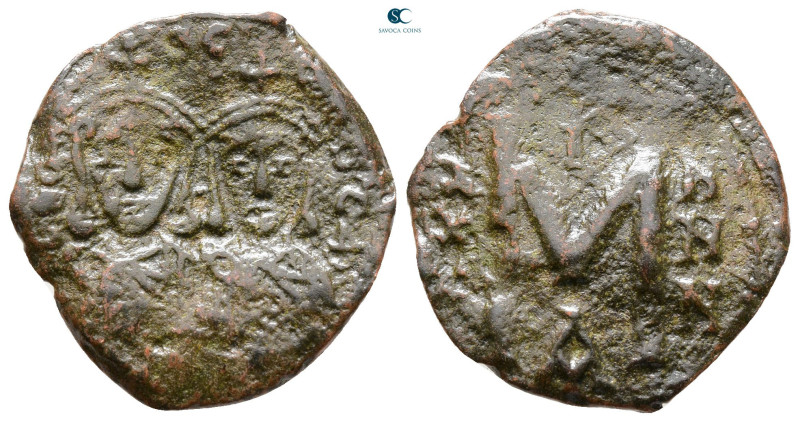 Leo V the Armenian, with Constantine AD 813-820. Constantinople
Follis or 40 Nu...