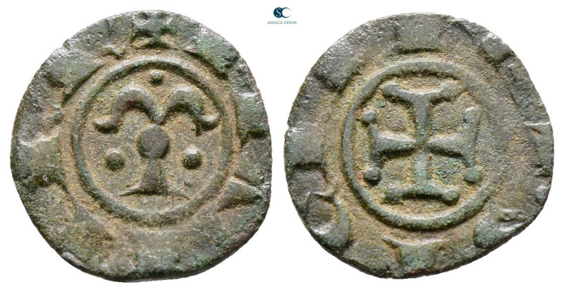 Italy. Manfredonia. Manfredi AD 1258-1266. 
Denaro BI

14 mm, 1,03 g



V...