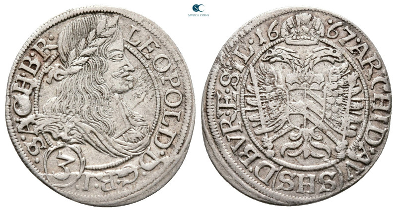 Austria. Breslau (Schlesien, Poland) AD 1667. 
3 Kreuzer AR

21 mm, 1,50 g
...