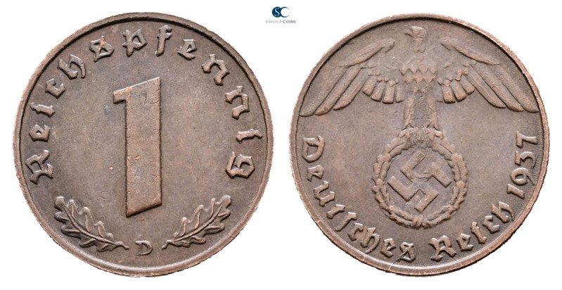 Germany. AD 1937. 
1 Reichspfennig 1937 D

 mm, 2 g



Very Fine