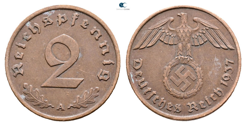 Germany. AD 1937. 
2 Reichspfennig 1937 A

 mm, 3,3 g



Good Very Fine