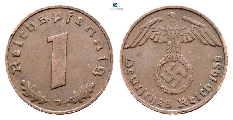 Germany. AD 1938. 
1 Reichspfennig 1938 D

 mm, 2 g



Very Fine