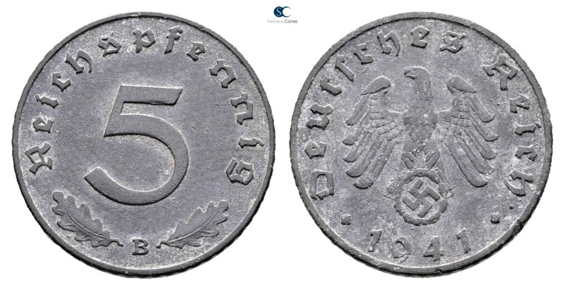 Germany. AD 1941. 
5 Reichspfennig 1941 B

 mm, 2,5 g



Very Fine