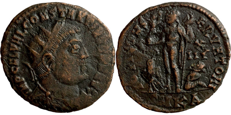 Constantine I (307/310-337 AD). Cyzicus mint. Æ Follis. Rev.: Jupiter standing l...