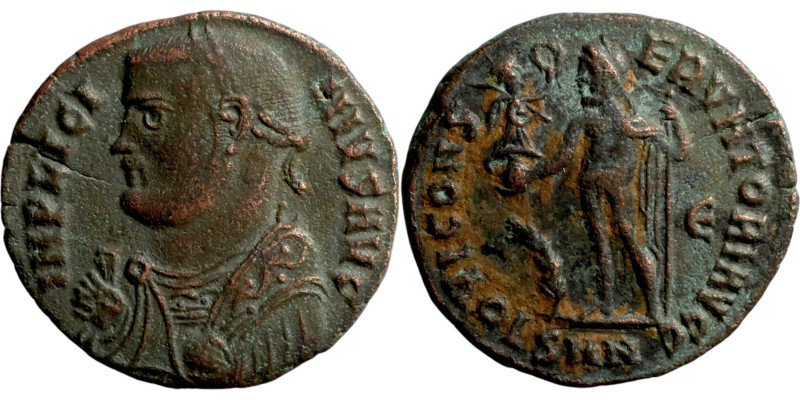 Licinius I (308-324 AD). Nicomedia mint. Obv.: IMP LICINIVS AVG, laureate and dr...