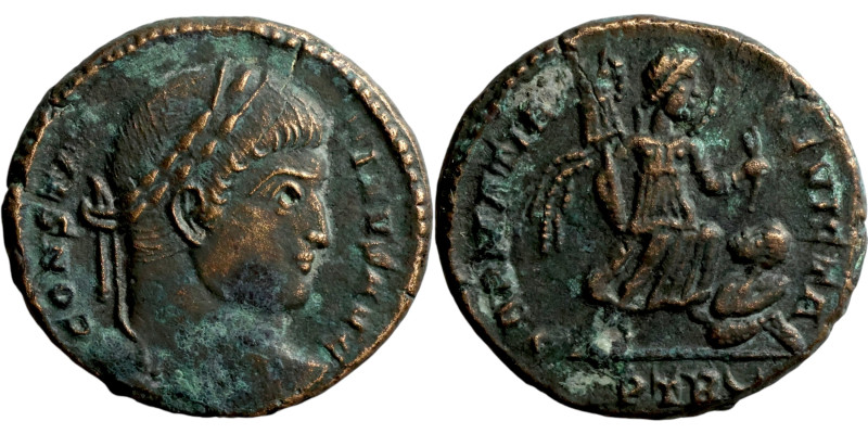 Constantine I (306-337 AD). Trier mint. Æ Follis. Obv.: CONSTANTINVS AVG. Laurea...