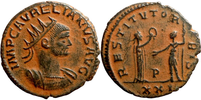 Aurelian (270-275 AD ?). Antioch mint ?. Billon antoninianus. Obv.: IMP C AVRELI...