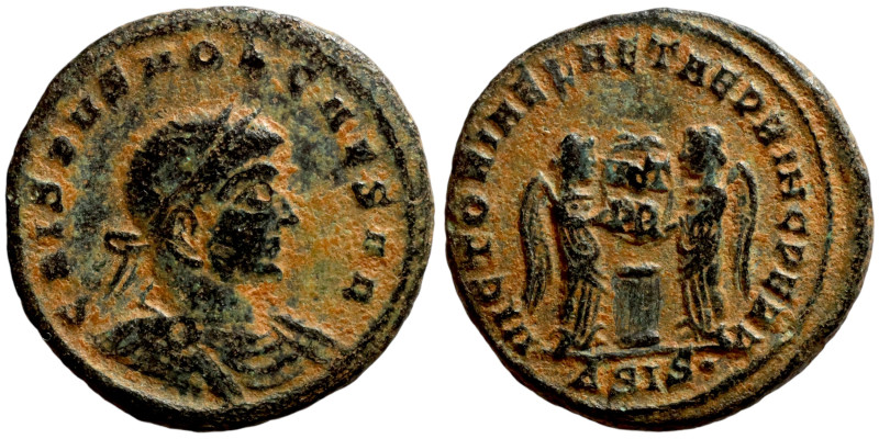 Crispus (as caesar, 316-326 AD). Siscia mint. AE follis. Obv.: DN CRISPO NOB CAE...