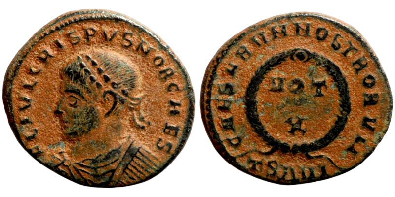 Crispus (Caesar, 323-324). Tessalonica mint. Æ Follis. Obv.: laureate head r. Re...