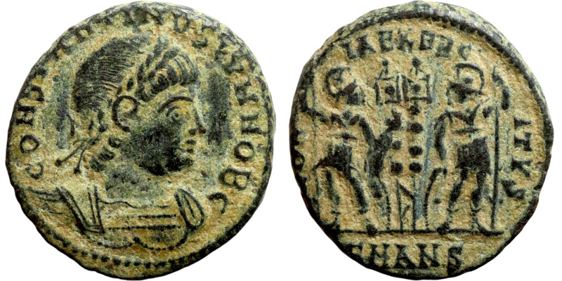 Constantine II (Caesar, 314-326). Follis.Obv: FL CONSTANTINVS NOB C. Laureate an...