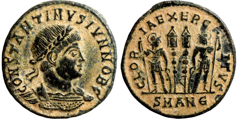 Constantinus II (Caesar:317-337) Follis. Obverse: CONSTANTINVS NOB C, Laureate, ...