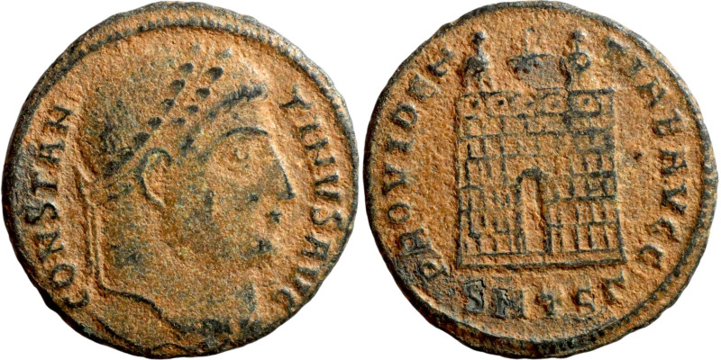 Constantinus I. (307-337 AD). Follis. Obv:CONSTANTINVS AVG. laureate bust of Con...