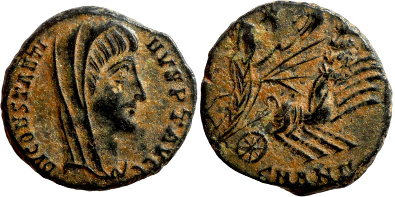 Constantine I (Divus) (337-340) nummus. Obv: DV CONSTANTINVS PT AVGG, veiled and...