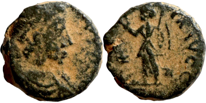 Roman Imperial
Avitus. AD 455-456. Æ Rome mint. Pearl-diademed, draped, and cui...