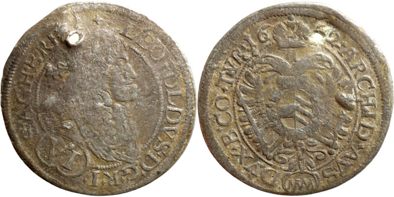 Leopold I, 6 Kreuzers 1662. Obverse: LEOPOLDVS D G R I S (VI) A G H B REX. Laure...