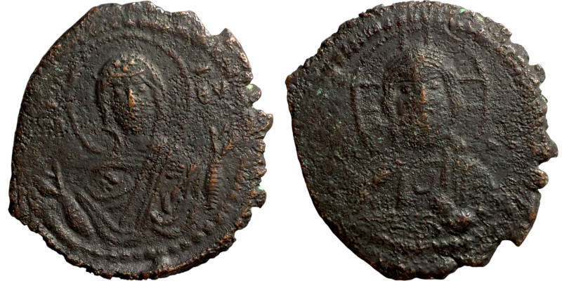 Anonymous Follis attributed to Romanus IV (1068-1071). Obverse: IC-XC, nimbate b...