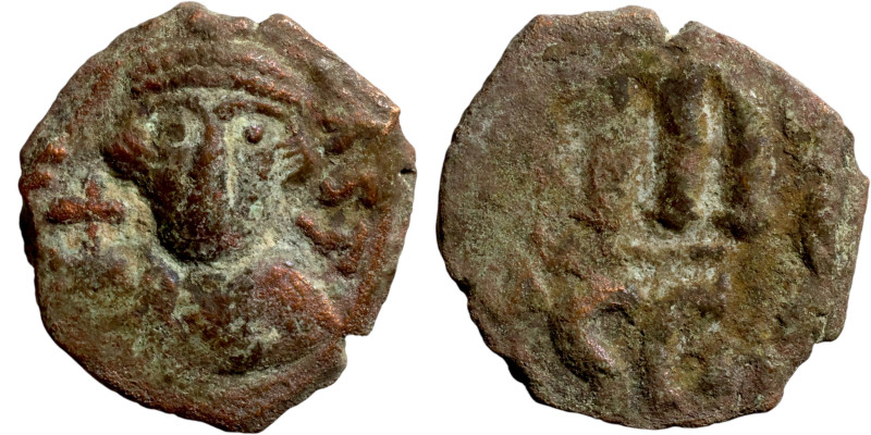 Heraclonas (638-631) Follis. Constantinople. Obverese: INPERP CONST, Bust Facing...