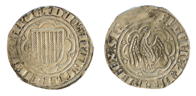 Federico III D'Aragona (1296-1337). Messina. Pierreale Ag gr. 3,14. Spahr,20var....