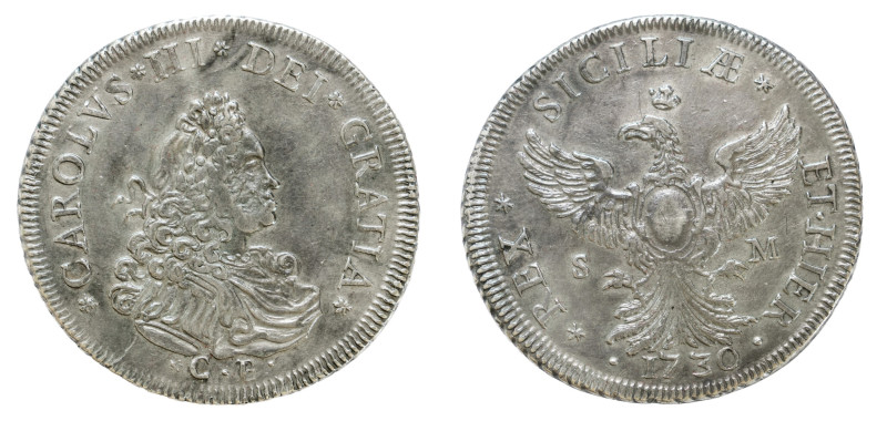 Carlo III d'Austria re di Sicilia (1720-1734). 1730. Palermo. 12 tarì Ag gr.29,3...