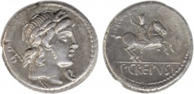 Romanas - República - P. Crepusius - Denário

Denário, 82 a.C., P CREPVSI, RCV 283, RSC Crepusia 1-1c, 4,10g, MBC