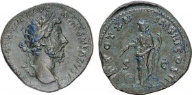 Romanas - Marco Aurélio (161-180) - Sestércio

Sestércio, TR POT XX IMP III COS III S C, RIC 923 (165-166), 22,92g, BC+