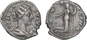 Roman - Lucilla - Denarius

Denarius, IVNO REGINA, RCV 5487, RIC 772, RSC 41 (Roma, 166-169), 3.30g, Very Good