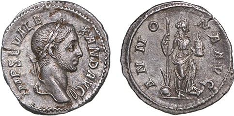 Roman - Severus Alexander (222-235) - Denarius

Denarius, ANNONA AVG, RCV 7860...