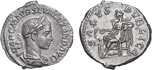 Roman - Severus Alexander (222-235) - Denarius

Denarius, SALVS PVBLICA, RCV 7...