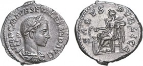 Roman - Severus Alexander (222-235) - Denarius

Denarius, SALVS PVBLICA, RCV 7925, RIC 178, RSC 530 (Rome, 222), 2.91g, Choice Very Fine