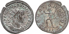 Romanas - Floriano (276) - Antoniniano

Antoniniano, Bolhão, PACATOR ORBIS/III, Rara, RCV 11863, RIC 7 (Lugdunum), 3,87g, lindo MBC