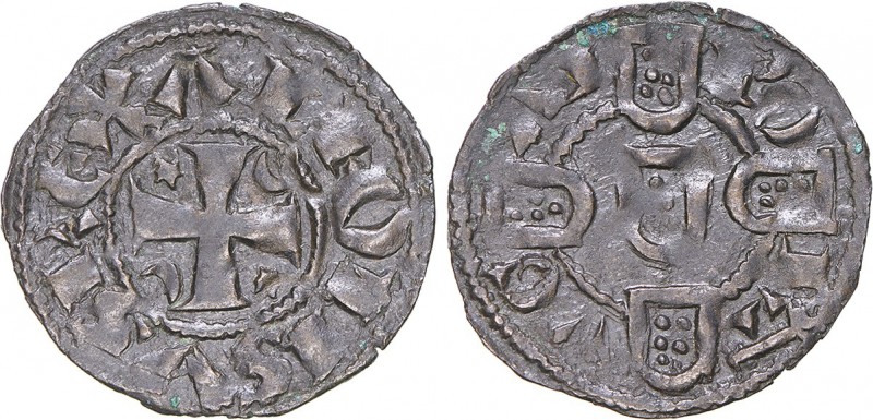 D. Afonso III - Dinheiro

Dinheiro, ALFONSVS REX/PO RT VG AL, G.01.08, 0,95g, ...