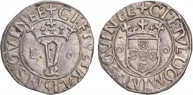 D. João II - Vintém

Vintém, L-o, Lisboa, escudo sem bordadura, G.14.36/10.03, 1,86g, BELA