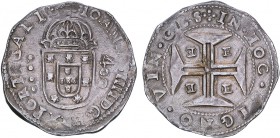 D. João IV - Cruzado

Cruzado, E, Évora, IOANNES IIII D G REX PORTVGALIE/IN.HOC.SIGNO.VIN.CES, Rara, G.101.01, 22,84g, MBC+/BELA
