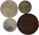 D. Pedro II - Lote (11 Moedas)

Lote (11 Moedas) - D. Pedro II: 12 Vinténs 1688, G.61.01, MBC; 6 Vinténs, G.49.05, MBC-; Tostão, G.43.05, MBC; Tostã...