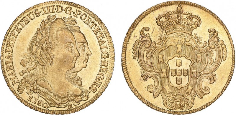 D. Maria I e D. Pedro III - Peça 1780 R

Ouro - Peça 1780 R, G.30.08, JS M1.24...