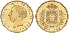D. Luís I - 5000 Réis 1862

Ouro - 5000 Réis 1862, G.15.01, SOBERBA