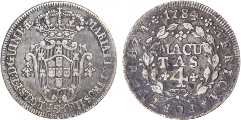 Angola - D. Maria I e D. Pedro III - 4 Macutas 1784

4 Macutas 1784, G.05.02, ...