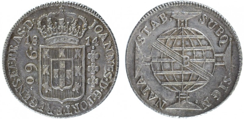 Brazil (Colony) - D. João Príncipe Regente (1799-1816)

960 Réis 1814 B, G.31....
