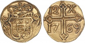 Índia - D. José I - 12 Xerafins 1769

Ouro - 12 Xerafins 1769, Goa, G.68.04, FV Jo.14, KM.150, 4,87g, MBC+