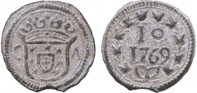 Índia - D. José I - 10 Bazarucos 1769

10 Bazarucos 1769, G-A, Goa, moeda reproduzida no catálogo A. Gomes, G.11.02, FV Jo.147, KM.137.2, 7,06g, MBC...