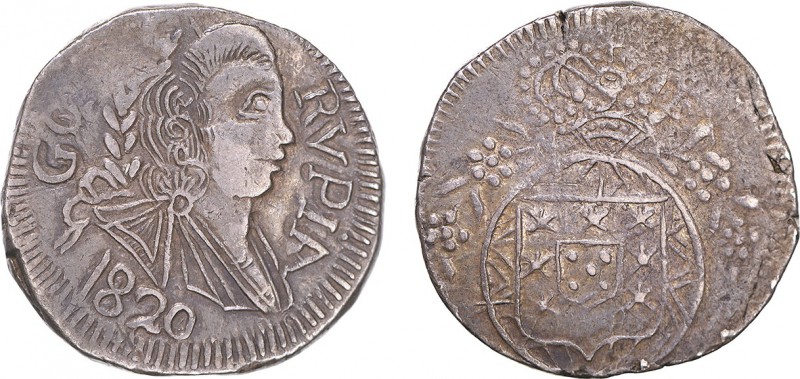 Índia - D. João VI - Rupia 1820

Rupia 1820, Goa, G.32.04, FV J6.11, KM.239, 1...