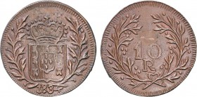 Índia - D. Maria II - Ensaio 10 Réis 1834

Ensaio 10 Réis 1834, Cobre, Goa, Rara, G.E3.01, FV M2.10, KM.Pn.4, 10,48g, SOBERBA