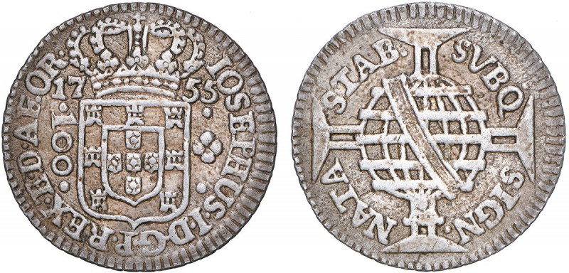 Moçambique - D. José I - 100 Réis 1755

100 Réis 1755, Muito Rara, G.01.01, 1,...