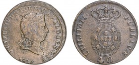 S. Tomé e Príncipe - D. Pedro V - Carimbo sobre Pataco 1827

Carimbo "Coroa Pequena" sobre Pataco 1827, de D. Pedro IV (G.02.03), G.11.03, 34,69g, B...