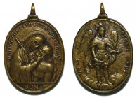 Medalha religiosa do séc. XVII:

Nossa Senhora das Dores de Nova Granada / S. Miguel Arcanjo. Oval 45x37 mm, bronze, MBC+