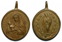 Medalha religiosa do séc. XVIII:

Sta. Rosa de Lima / Virgem Maria, Rosa Mística. Oval 40x37 mm, bronze, BELA