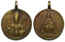 Medalha religiosa do séc. XVIII:

S. Firmino / Nossa Senhora “del Sagrario de Pamplona”. Circular (Ø32), bronze, MBC.