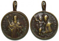 Medalha religiosa do séc. XVIII:

Profeta S. Elias / Nossa Senhora do Carmo. Circular (Ø25mm), bronze, MBC.