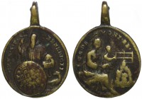 Medalha religiosa do séc. XVIII:

S. Bento de Núrsia / Nossa Senhora de Montserrat. Oval (18x26mm), bronze, MBC-